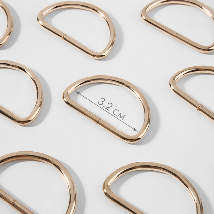 Полукольцо для сумок, d = 32 мм, толщина - 3 мм, 10 шт, цвет золотой Полукольцо для сумок, d = 32 мм, толщина - 3 мм, 10 шт, цвет золотой