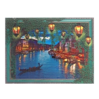 Алмазная мозаика с частичным заполнением и форменными стразами на раме &laquo;Закат&raquo;, 30 х 40 см