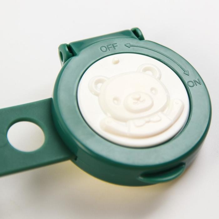 Блокиратор для дверей и ящиков &laquo;Мишка&raquo;, универсальный, гибкий, цвет зеленый, Крошка Я