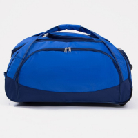 Сумка дорожная на колёсах, отдел на молнии, отдел для обуви, 3 наружных кармана, длинный ремень, цвет синий/василёк Сумка дорожная на колёсах, отдел на молнии, отдел для обуви, 3 наружных кармана, длинный ремень, цвет синий/василёк