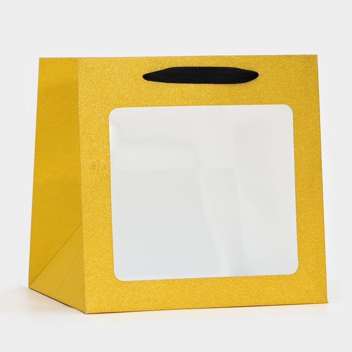 Пакет подарочный новогодний крафт с квадратным дном и окном, 25 х 25 х 25 см. Пакет подарочный новогодний крафт с квадратным дном и окном, 25 х 25 х 25 см.