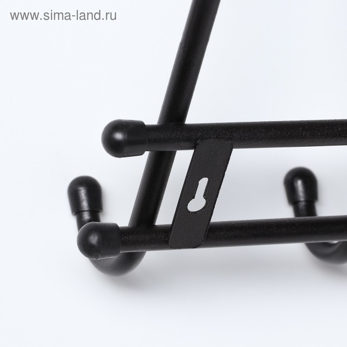 Вешалка настенная с полкой &laquo;Комфорт&raquo;, 9 крючков, цвет чёрный