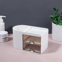 Органайзер для хранения, многоуровневый, 3 секции, 18 × 10 × 10 см, цвет белый/чёрный Органайзер для хранения, многоуровневый, 3 секции, 18 × 10 × 10 см, цвет белый/чёрный