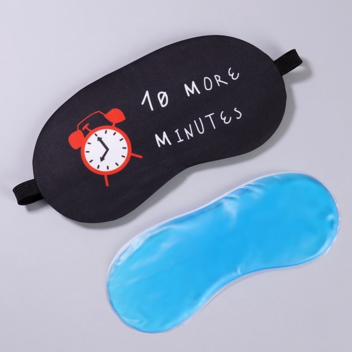 Маска для сна с гелевым вкладышем «Утро», 19 × 10 см, резинка одинарная, цвет чёрный Маска для сна с гелевым вкладышем «Утро», 19 × 10 см, резинка одинарная, цвет чёрный