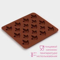 Форма для конфет и шоколада Доляна &laquo;Кленовый сироп&raquo;, силикон, 19,5&times;17,7&times;1 см, 18 ячеек, цвет коричневый