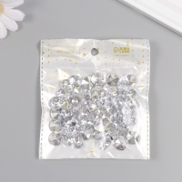 Декор для творчества пластик "Стразы алмаз. Прозрачные" набор 50 шт d=1,2 см