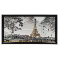 Часы-картина настенные, интерьерные "Эйфелева башня", 50 х 100 см, на холсте, бесшумные