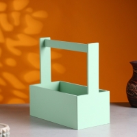 Кашпо деревянное "Эллада большая, сетка", с ручкой,  25&times;12,5&times;10(25) см Оливковый