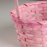 Корзина плетеная, D20х10хH33см, розовый, бамбук Корзина плетеная, D20х10хH33см, розовый, бамбук