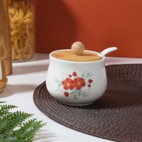 Сахарница керамическая &laquo;Цветы&raquo;, 230 мл, цвет белый