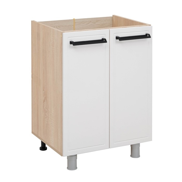 Шкаф наполный под мойку Квадро, 600х470х826, Дуб сонома/Нубук Милк Шкаф наполный под мойку Квадро, 600х470х826, Дуб сонома/Нубук Милк