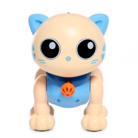 Робот кот &laquo;Пультовод&raquo; ZHORYA, на пульте управления, интерактивный: сенсорный, звук, свет, на батарейках, на русском языке, синий