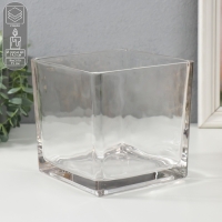 Подсвечник стекло на 1 свечу "Квадратный" прозрачный 15х15х15 см Подсвечник стекло на 1 свечу "Квадратный" прозрачный 15х15х15 см