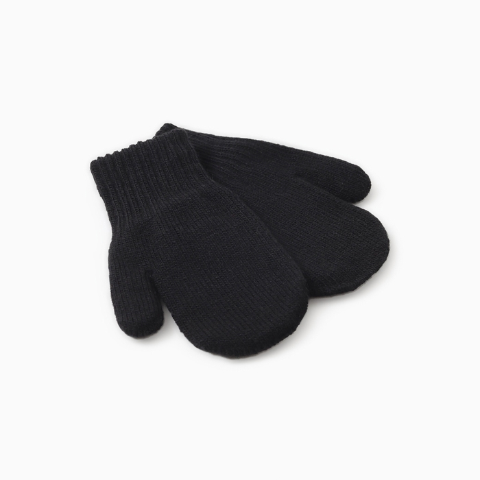 Варежки двойные детские, цвет черный, р-р 14 Варежки двойные детские, цвет черный, р-р 14