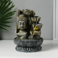 Фонтан настольный от сети, подсветка "Будда на ладони" серый 20,5х20,5х27 см Фонтан настольный от сети, подсветка "Будда на ладони" серый 20,5х20,5х27 см