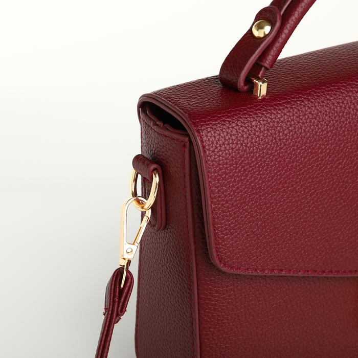 Сумка женская на клапане, TEXTURA, маленький размер, цвет бордовый Сумка женская на клапане, TEXTURA, маленький размер, цвет бордовый