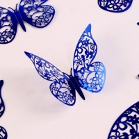 Набор топперов «Бабочки», 12 штук, цвет синий Набор топперов «Бабочки», 12 штук, цвет синий