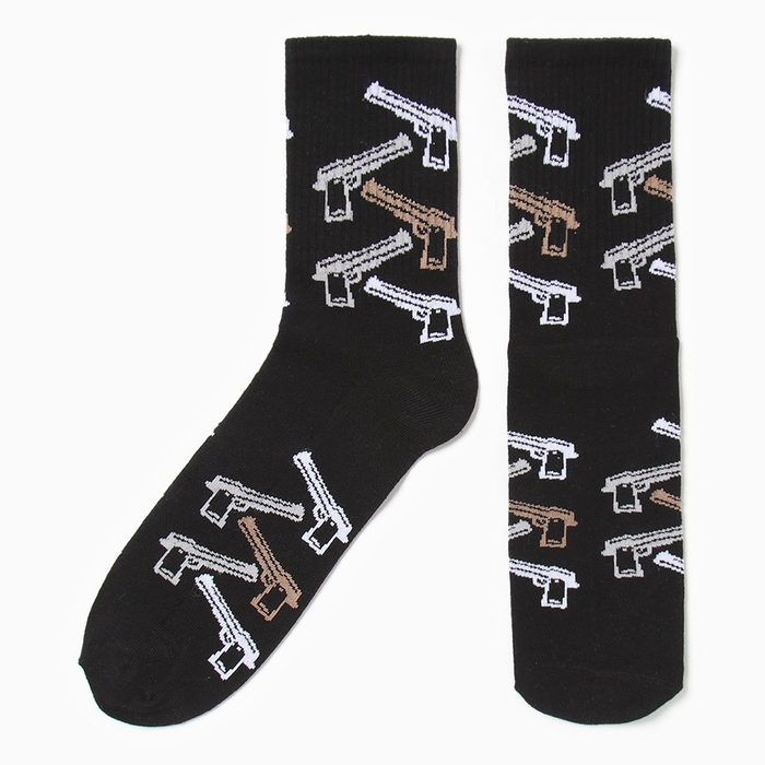 Носки мужские Носки мужские "Пистолеты" р. 41-44 (27-29 см), чёрный