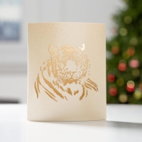 Светодиодная фигура &laquo;Тигр&raquo; 13 &times; 16 &times; 5 см, картон, батарейка ААх2 (не в комплекте), свечение тёплое белое