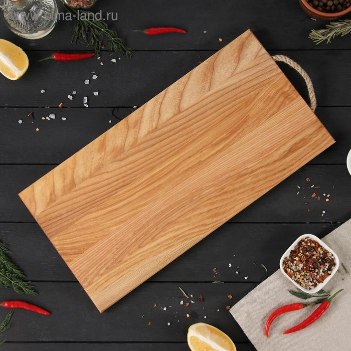 Доска разделочная с верёвочной ручкой Magistro , 40&times;24&times;1,2 см, дуб