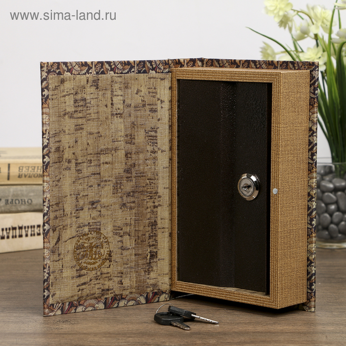 Сейф-книга дерево под шёлк "Чертополох" 21х13х5 см