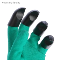 Перчатки садовые, нейлоновые &laquo;Землеройки&raquo;, с латексной пропиткой, с когтями, зелёные, Greengo