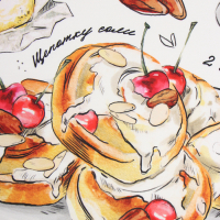 Набор подарочный &laquo;Булочки&raquo; полотенце 40х73 см, прихватка 19х19 см, магнит 11х7 см