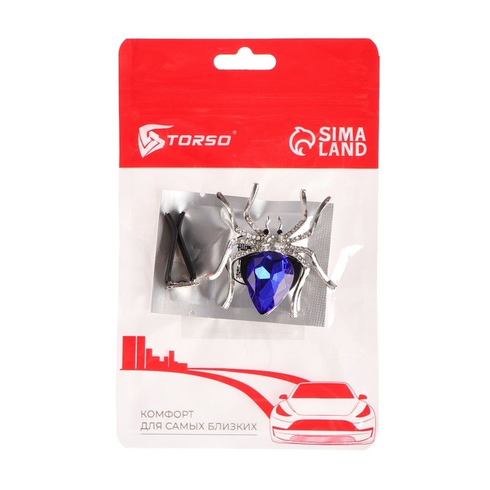 Украшение в дефлектор автомобиля, Паук, ароматизатор, 5.4&times;5.4 см, синий