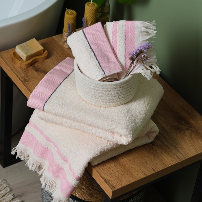 Полотенце махровое LoveLife &laquo;Муссон&raquo; 70х120 см, розовый, 100% хлопок, 500 гр/м2