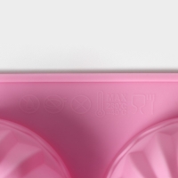 Форма для выпечки Доляна &laquo;Немецкий кекс&raquo;, силикон, 17&times;27 см, 6 ячеек (d=7 см), цвет розовый