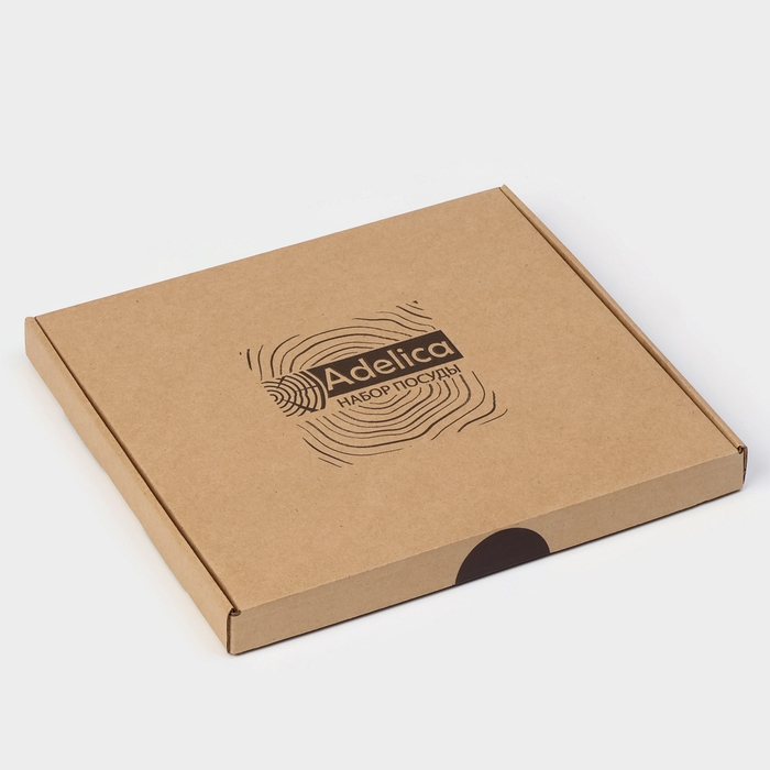 Менажница Adelica &laquo;Микки&raquo;, 3 секции, 25&times;23&times;1,8 см, пропитана минеральным маслом, в подарочной коробке, берёза