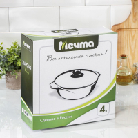 Жаровня &laquo;Гранит Star&raquo;, 4 л, d=30 см, стеклянная крышка, антипригарное покрытие, тёмно-синий