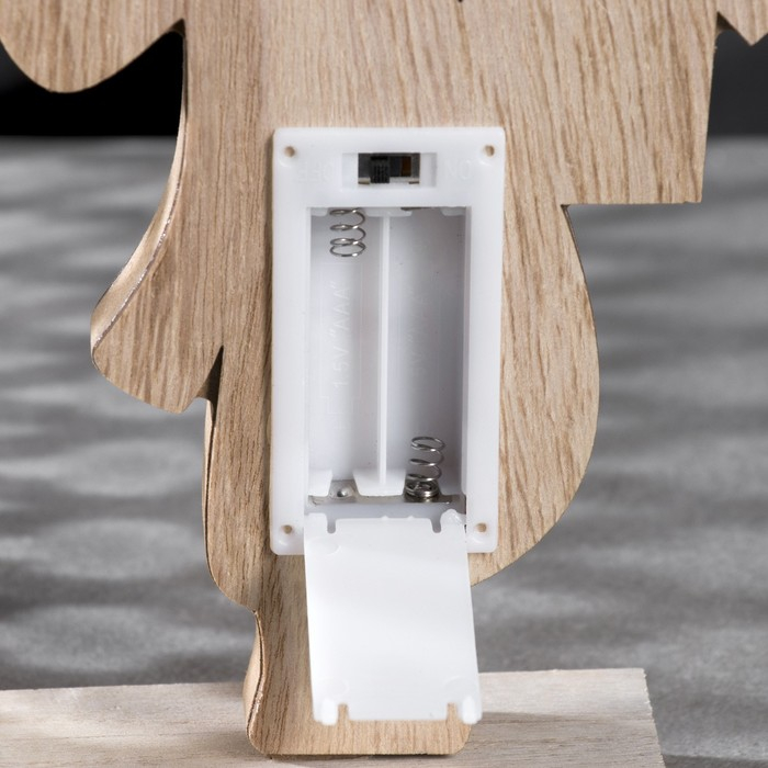 Светодиодная фигура &laquo;Снеговик&raquo; 11 &times; 21 &times; 5 см, дерево, батарейки ААх2 (не в комплекте), свечение тёплое белое