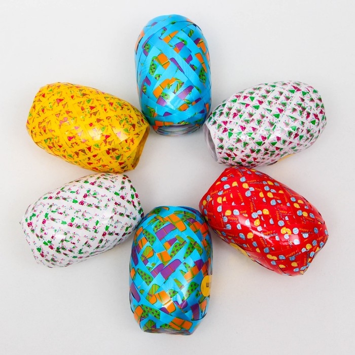 Лента упаковочная Лента упаковочная "С днём рождения" 0,5 см х 10 м, цвета МИКС