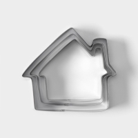 Набор форм для печенья Доляна «Дом», 3 шт, 7×6,5×1,5 см, цвет серебристый Набор форм для печенья Доляна «Дом», 3 шт, 7×6,5×1,5 см, цвет серебристый