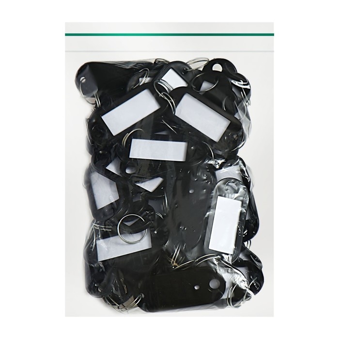 Набор брелоков для ключей, 50 штук, 53 мм, цвет черный Набор брелоков для ключей, 50 штук, 53 мм, цвет черный