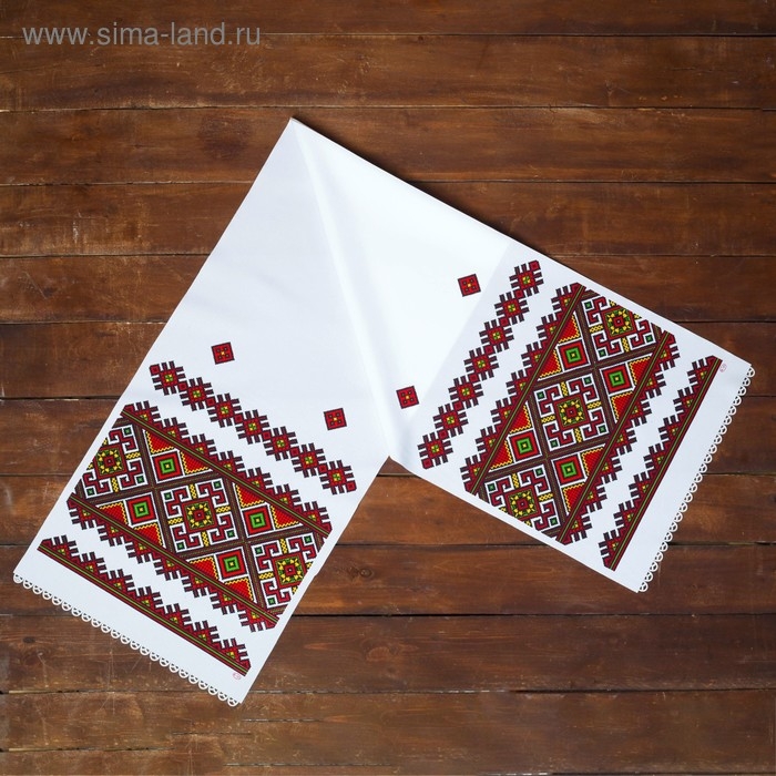 Рушник &laquo;Орнамент. Красный&raquo;, 150х36 см