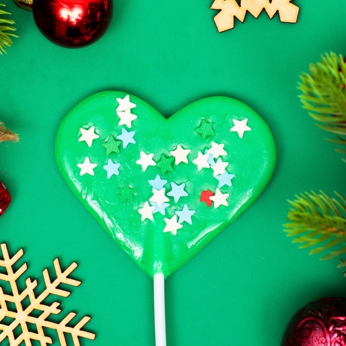 Новый год. Карамель леденцовая на палочке, с декором, "Конфетти", МИКС, 40 г