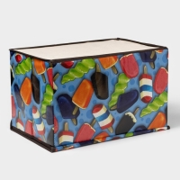 Короб стеллажный для хранения с крышкой «Эскимо», 38,5×25×24,5 см, цвет синий Короб стеллажный для хранения с крышкой «Эскимо», 38,5×25×24,5 см, цвет синий