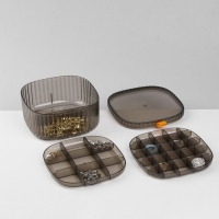 Органайзер для хранения украшений &laquo;Лео&raquo; 3 уровня, 32 ячейки, 15&times;15&times;7,5 см, цвет коричневый