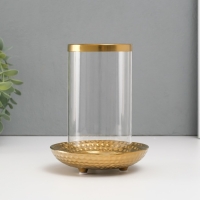 Подсвечник керамика, стекло на 1 свечу "Моро" d=8 см золото 12х12х17,2 см Подсвечник керамика, стекло на 1 свечу "Моро" d=8 см золото 12х12х17,2 см