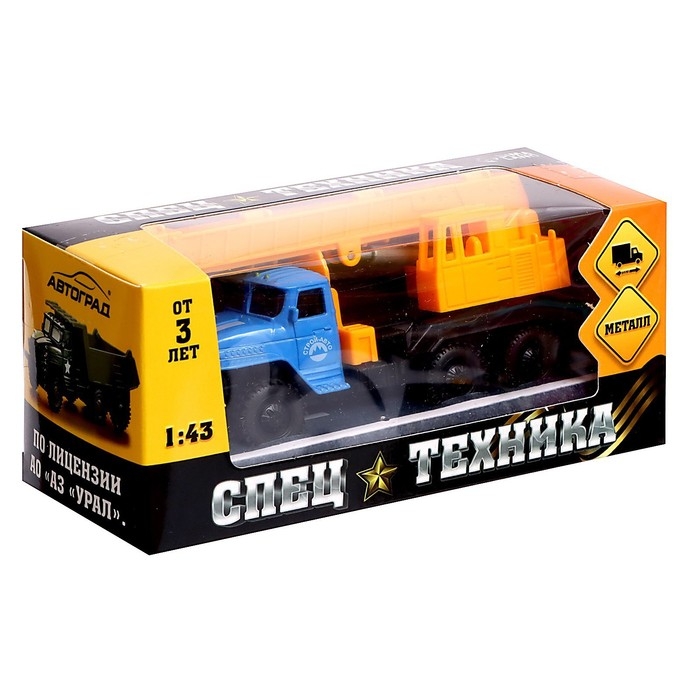 Грузовик металлический &laquo;УРАЛ &laquo;Кран&raquo;, инерция, масштаб 1:43