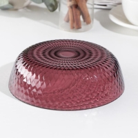 Тарелка глубокая стеклянная &laquo;Идиллия&raquo;, d=18 см, цвет лилак