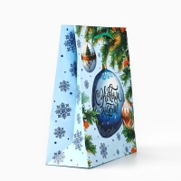 Пакет подарочный новогодний ламинированный &laquo;Ёлочный шар&raquo;, MS 18 х 23 х 8 см, Новый год