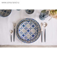Тарелка керамическая Доляна &laquo;Дайра&raquo;, d=22 см, цвет синий