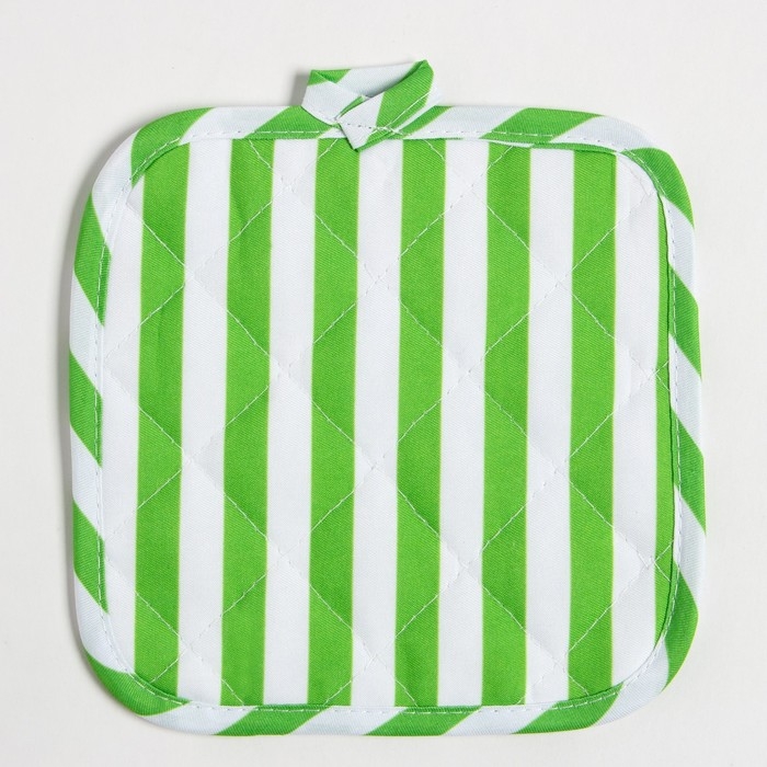 Кухонный набор Доляна цвет зелёный, прихватка 17х17 см, варежка 26х16 см, 100% п/э Кухонный набор Доляна цвет зелёный, прихватка 17х17 см, варежка 26х16 см, 100% п/э