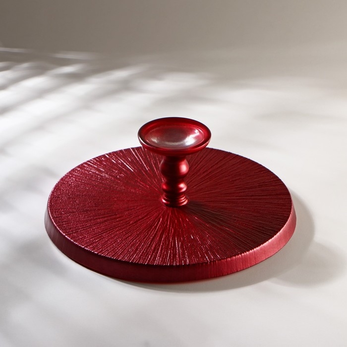 Блюдо сервировочное для торта «Кувшинка», d=28 см, на ножке, цвет красный Блюдо сервировочное для торта «Кувшинка», d=28 см, на ножке, цвет красный