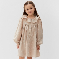 Платье детское с воротником KAFTAN, р.30 (98-104), бежевый Платье детское с воротником KAFTAN, р.30 (98-104), бежевый