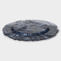 Тарелка стеклянная &laquo;Арабис&raquo;, d=33 см, цвет голубой