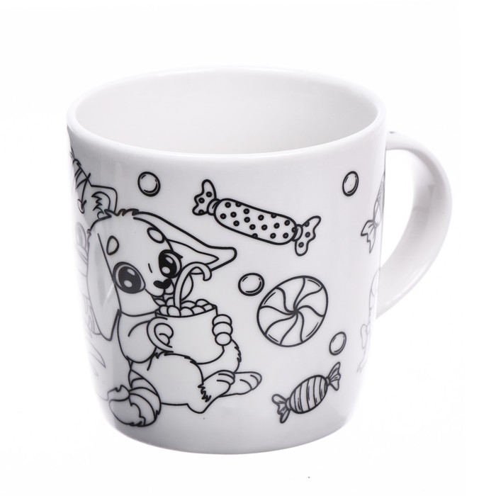 Кружка под раскраску на новый год &laquo;Сладости&raquo;, 300 мл, новогодний набор для творчества